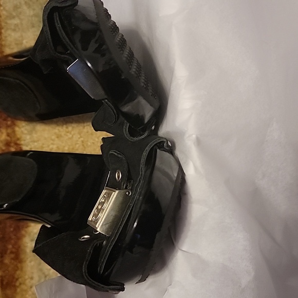 EUC Chanel Clogs Nubuck Leather Silver Hardware Studs - Picture 8 of 11